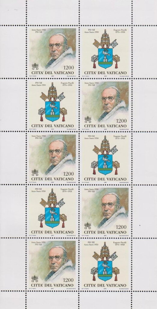 Pope Pius XII(1876-1958.reg from 1939)Hl Year.1950