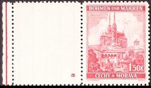Stamp with Attached Label, Brünn / Brno, Bohemia and Moravia,  