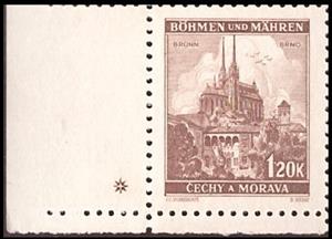 Stamp with Collectible Margin, Brünn / Brno Cathedral, Bohemia and Moravia,  