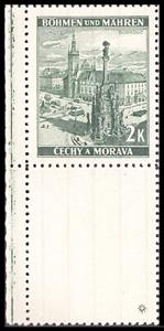 Stamp with Attached Label, Olmütz / Olomouc, Bohemia and Moravia,  