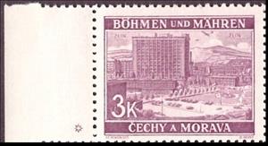 Stamp with Collectible Margin, Zlín, Bohemia and Moravia,  