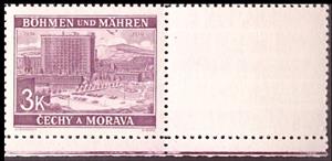 Stamp with Attached Label, Zlín, Bohemia and Moravia,  