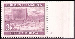 Stamp with Collectible Margin, Zlín, Bohemia and Moravia,  
