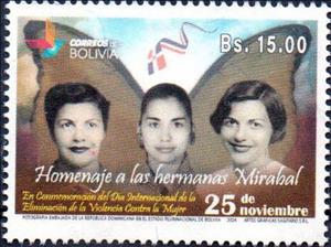 Stamp, International Day Against Violence Towards Women, Bolivia,  , Flags, Women