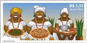 Stamp, Street Food Sellers of Bahia, Brazil,  , Gastronomy, Suits and Costumes