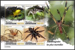 Mini Sheet, Deadliest Spiders, Central African Republic,  , Insects, Spiders