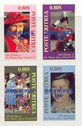 Queen Elizabeth II 60th Birthday Ovpt. AMERIPEX Blue