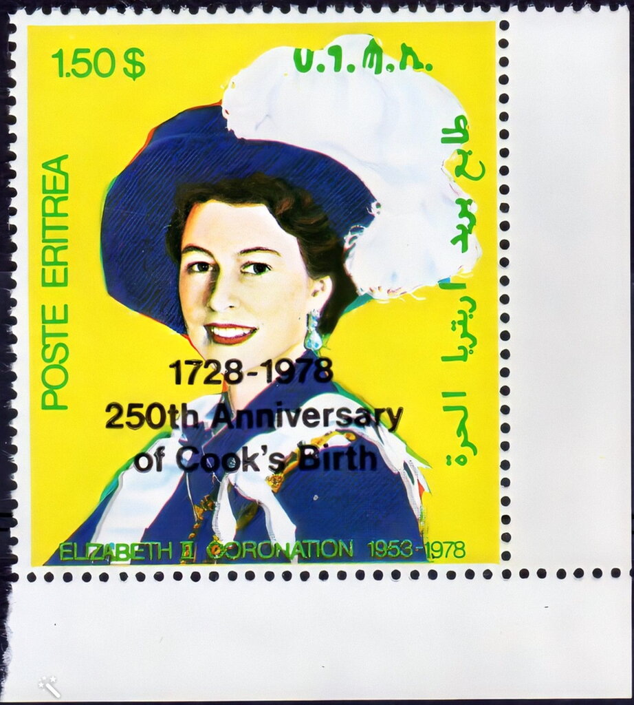 Queen Elizabeth II Coronation Overprint James Cook