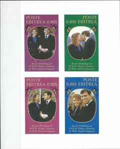 Mini Sheet, Royal Wedding of Prince Andrew and Sarah Ferguson, Eritrea,  , Famous People, Princes, Royalty, Special Occasions, Weddings
