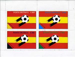 Mini Sheet, World Cup Football Soccer in 1982, Eritrea,  , Football (Soccer), Sports