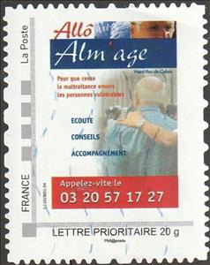 Stamp, Allo Alum Age. Nord Pas de Calais, France,  , Healthcare, Old Age