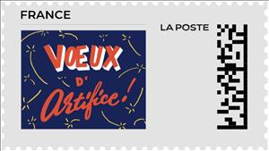 Stamp, Firework Wishes / Voeux d'Artifice, France,  , Christmas, Firework, Greetings
