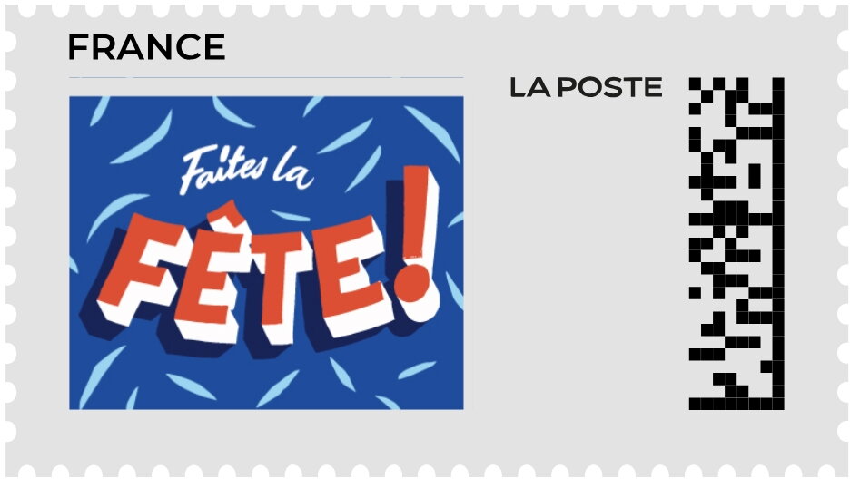 Party / Faites la Fete. Blue background