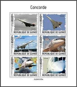 Mini Sheet, Concorde, Guinea,  , Aircraft