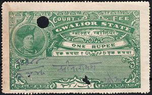 Stamp, Maharajah, Gwalior,  , Headgear, Heads of State, Princes