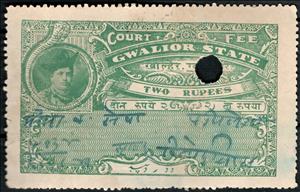 Stamp, Maharajah, Gwalior,  , Headgear, Heads of State, Princes