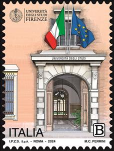 Stamp, Centenary of the University of Florence, Italy,  , Anniversaries and Jubilees, Buildings, Universities