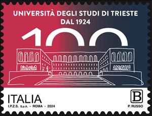 Stamp, Centenary of the University of Trieste, Italy,  , Anniversaries and Jubilees, Buildings, Universities