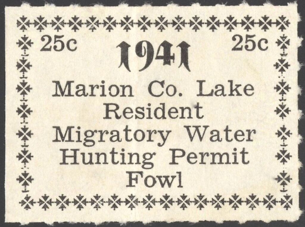 Marion Co. Lake Resident Migratory Waterfowl Hunting Permit