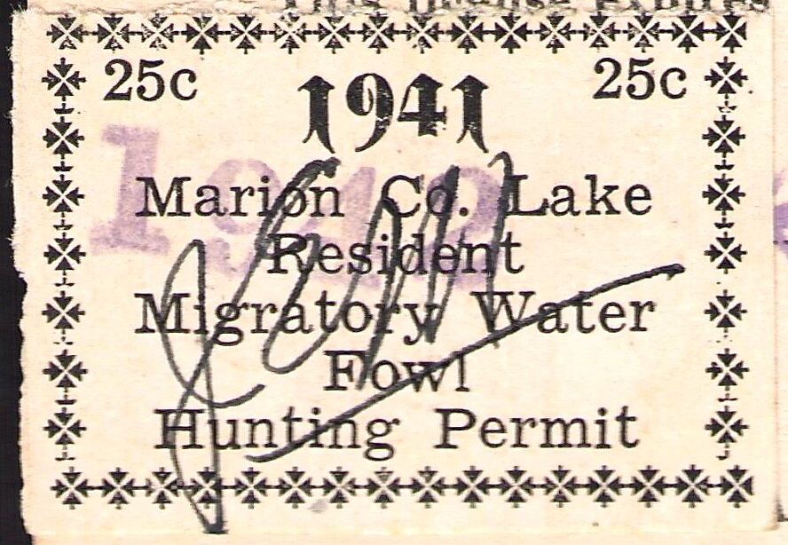 Marion Co. Lake Resident Migratory Waterfowl Hunting Permit
