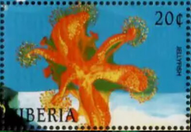 Stamp, Jellyfish, Liberia,  , Animals (Fauna), Jellyfish, Sea Life