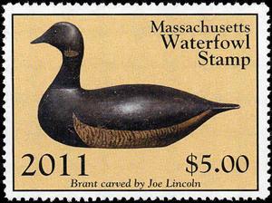 Stamp, Brant decoy, Massachusetts (MA),  , Animals (Fauna), Birds, Ducks, Hunting