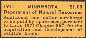 Stamp, Department of Natural Resources, Minnesota (MN),  , Hunting