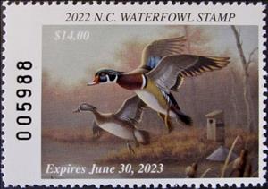 Stamp, Ducks, North Carolina (NC),  , Animals (Fauna), Birds, Ducks, Hunting