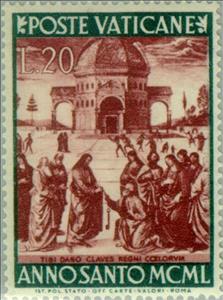 Stamp, Delivery of the Keys to St. Peter, Vatican City,  , Special Occasions, Biblical Accounts, Holy Year