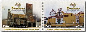 Se-tenant, University of Trujillo, Bicentenary, Peru,  , Buildings, Universities