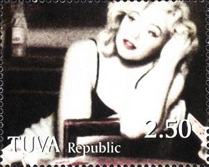 Stamp, ActorsHollywood Stars Diner Scene, Russia, Tuva,  , Actors, Famous People
