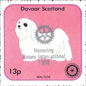 Stamp, Dogs - Honoring Rotary International, Scotland, Davaar Island,  , Animals (Fauna), Dogs, Mammals