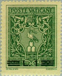 Stamp, Overprint new values, Vatican City,  , Coats of Arms