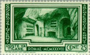 Stamp, Crypt of St. Cecilia, Vatican City,  , Special Occasions, Archaeology, Conferences, Churches - Cathedrals - Basilicas - Chapels