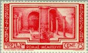 Stamp, Basilica of Saints Nereus and Achilleus, Vatican City,  , Special Occasions, Archaeology, Conferences, Churches - Cathedrals - Basilicas - Chapels