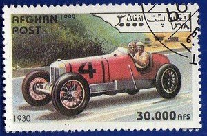 Stamp, Race car in 1930, Afghanistan,  , Cars, Carsports