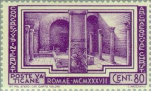 Stamp, Basilica of Saints Nereus and Achilleus, Vatican City,  , Special Occasions, Archaeology, Conferences, Churches - Cathedrals - Basilicas - Chapels