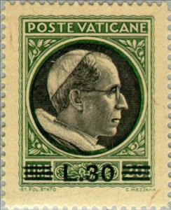 Stamp, Overprint new values, Vatican City,  , Popes