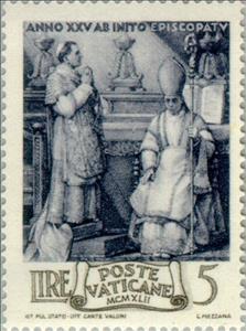 Stamp, Consecration of Eugenio Pacelli, Vatican City,  , Popes, Anniversaries and Jubilees