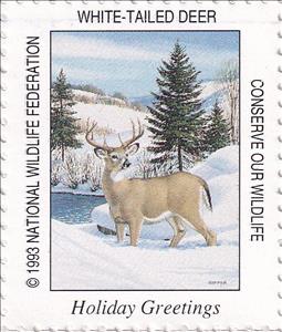 Stamp, White-tailed deer, United States of America,  , Animals (Fauna), Deer