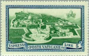 Stamp, Pope Pius XII, Vatican City,  , Buildings