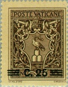 Stamp, Overprint new values, Vatican City,  , Coats of Arms