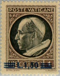 Stamp, Overprint new values, Vatican City,  , Popes