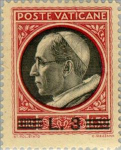 Stamp, Overprint new values, Vatican City,  , Popes