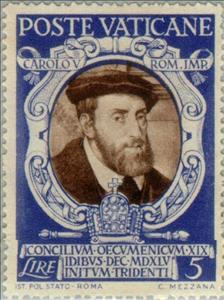 Stamp, Charles V, Vatican City,  , Heads of State, Famous People, Commemoration