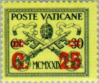 Papal coat of arms overprint