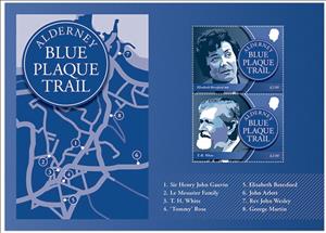 Souvenir Sheet, Alderney Blue Plaque Trail, Alderney,  , Famous People