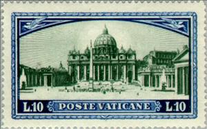 Stamp, St. Peter's Square, Vatican City,  , Buildings, Churches - Cathedrals - Basilicas - Chapels