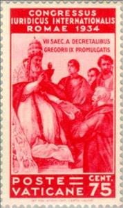Stamp, Pope Gregory IX, Vatican City,  , Special Occasions, Popes, Conferences