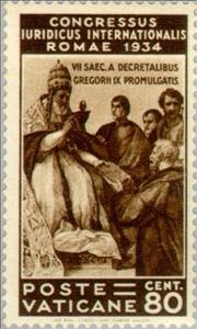 Stamp, Pope Gregory IX, Vatican City,  , Special Occasions, Popes, Conferences